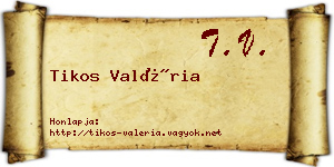 Tikos Valéria névjegykártya